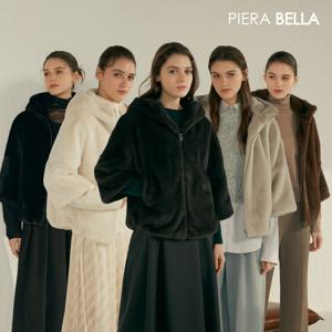 [론칭가 59900원]피에라벨라 FAUX 밍크 하프 후드 자켓