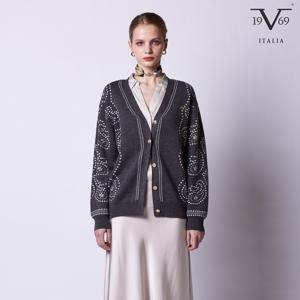 V19.69 ITALIA 25F/W Milano 페이즐리 자카드 가디건