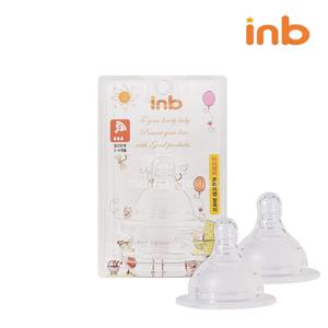 아이앤비 젖꼭지 와이드형 중간 단계 2p 3∼6개월/아벤트 유피스 호환 3단계 배앓이방지 inb