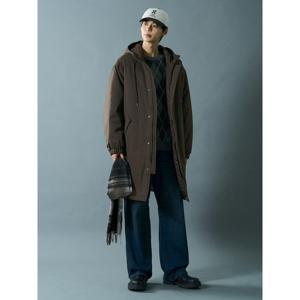 [에잇세컨즈] 후드 롱 패딩 코트 - 카키 (425Y38LY9H)