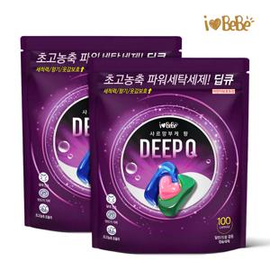 아이러브베베 딥큐 캡슐세제 샤르망부케 100개입+100개입 3in1 대용량 실내건조 드럼 일반 겸용