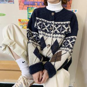 [문비글]페어리테일 아가일 니트 가디건(knit687)