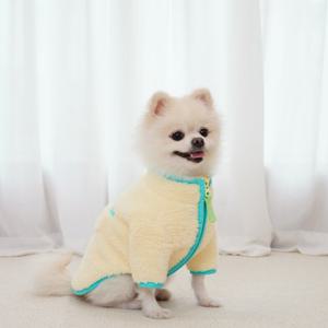 루비디 스위트 후리스집업 레몬버터 강아지 후리스 아우터