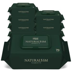 네츄럴오가닉 네츄럴리즘 밤부75 고평량 친환경 생분해 물티슈 70매 10팩