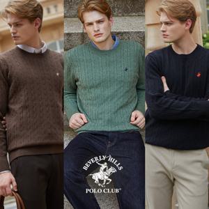 [최저가][비버리힐즈폴로클럽] 남성 메리노울 블렌디드 케이블 니트 3종