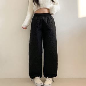 H스타일(US)스노우스트링팬츠 겨울 여성 누빔 밴딩팬츠 조거 배기 슬랙스 패딩