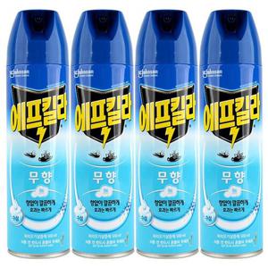 (4개)에프킬라 큐 수성 에어로솔(무향) 파리모기 살충제 500ml