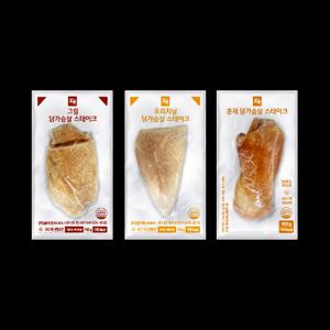 오쿡 닭가슴살100g 3종 혼합 30팩(오리지날10+그릴10+훈제10)