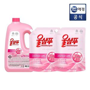 울샴푸 오리지날 3L 용기 1개 + 1.5L 리필 2개