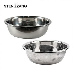[2종세트]스텐짱 더커진 자이언트 스텐대야(53cm대야+53cm채반)