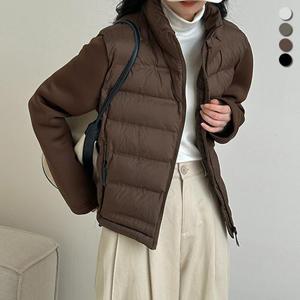 [유니제이] 나앤마 니트 배색 하이넥 패딩