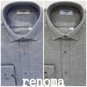 [레노마셔츠]겨울 슬림핏 셔츠 /트위스트얀 트윌 솔리드/카라- 스냅 버튼/ RMWSLP150 -D_US