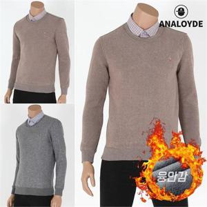 [아날로이드]남성 레이어드셔츠니트 기모셔츠 스웨터 융 남자니트 라운드넥