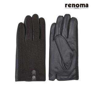 [레노마]스마트터치 버튼포인트 남성가죽장갑 RU-12905