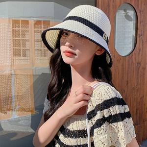 [루즈루나] 헬러나 지사 밀짚 여름 니트 벙거지 짜임 버킷햇 모자