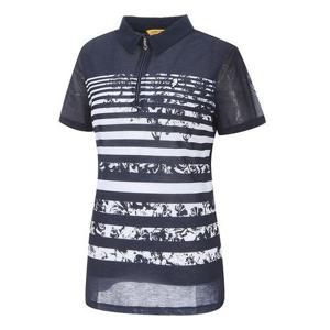 [마코](여성)시스루 스트라이프 집업 반팔 티셔츠_MLW2TS25