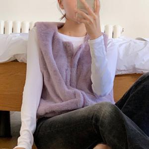 토마토팩토리 여성용 실로폰 보들보들 브이넥 퍼 조끼(4color)