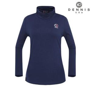 [데니스골프][DENNIS] 여성)폴리스판 기모 반하이넥 티셔츠_네이비_NAMWLTS062