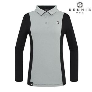 [데니스골프][DENNIS] 여성)스판 안기모 사이드 컬러블럭 카라티_NAMFLTS056