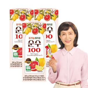 유기농레몬자몽즙 레자몽순수100 3박스(45포) 정애리레자몽 NFC착즙 100%