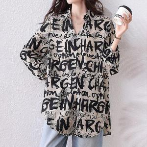 [퀸이즈] [~88까지]루라 루즈핏 레터링 소매 포인트 블라우스