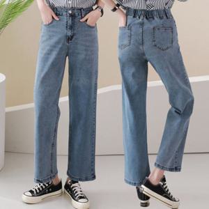 프롬하트 /  프롬하트  S XL 블루워싱 뒷밴딩 스판 일자청바지