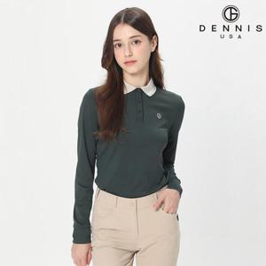 [데니스골프][DENNIS] 25FW신상 여성)에리배색 소프트 긴팔 카라티_NAQFLTS052