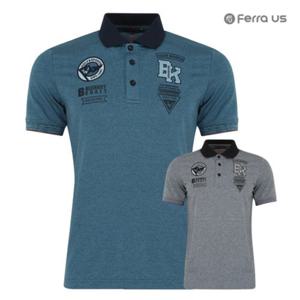 남성 여름 골프웨어 골프 상의 카라 배색 반팔 티셔츠 190523M37