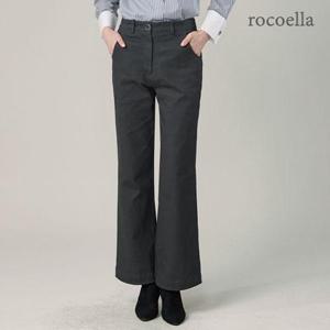[로코엘라] 플레인 코튼 세미 플레어 여성 팬츠