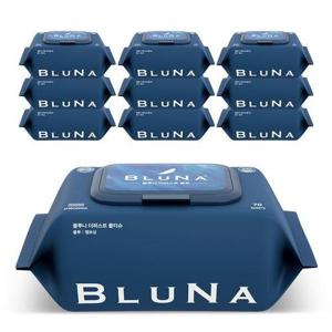 [블루나]더퍼스트 물티슈 블루 캡형 엠보싱 두꺼운 아기물티슈 70매 10팩