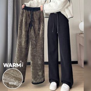 ★인기급상승★[무드무드] 자수 코듀로이 퍼안감 밴딩 팬츠