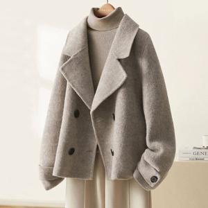 ★강추★[블랙퀸] 루엘 더블 브레스티드 기모 숏 코트 blk002655