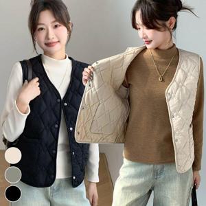 여자조끼 여성 겨울 얇은두께 이너가능 따뜻한 경량 패딩조끼