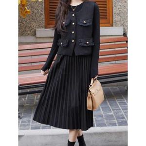 [휴드]헤브스 블랙 원피스 베스트 투피스 set