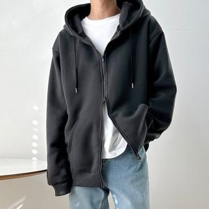 남성 데일리 위들 기모 에어 투웨이 후드자켓