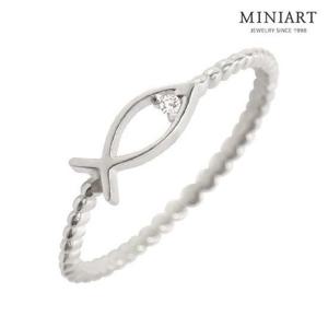 [미니아트] 플로트 92.5 실버 링 라인 물고기 애끼 새끼 손가락 은 반지