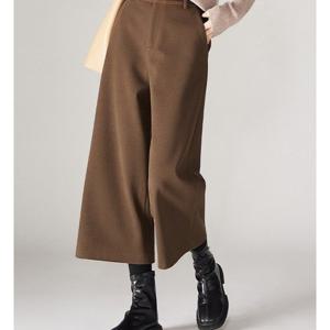 제로투올샵2 / 가을 여성 8부 와이드 팬츠 블랙 2XL