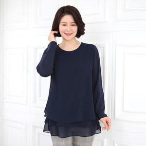 엄마옷 쉬폰 무지 이중블라우스 BL515205 중년여성의류/60대/70대/마담/빅사이즈/할머니옷