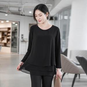 엄마옷 이중 쉬폰 블라우스 BL515204 중년여성의류/60대/70대/마담/빅사이즈/할머니옷