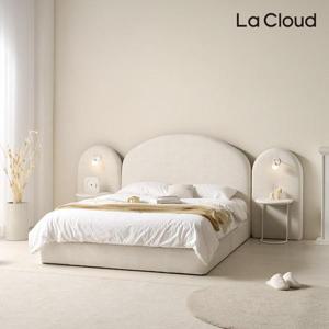 라클라우드 디아나 기능성 패브릭 라운드 평상형 침대프레임 SS/Q/K/LK