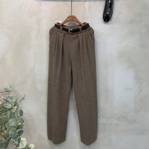 씨샵인더룸 / 피소 벨트 핀턱 밴딩 니트 와이드 팬츠 3color