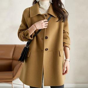 [패션시그널]페이크포켓커버 싱글모직하프코트 C9DB04