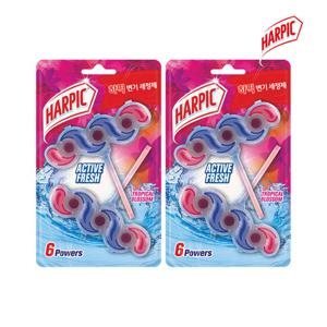 [하픽] 액티브 프레쉬 걸이형 변기 세정제 트로피칼 블로썸 35g 2입 x2개