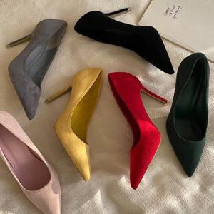 여자 스웨이드 기본 데일리룩 힐 키높이화 구두