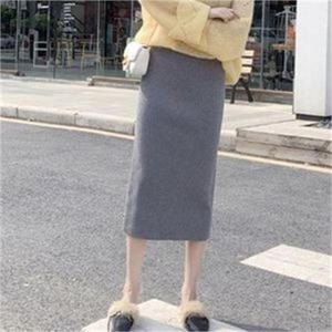 [셀러허브_여성트랜드패션]ONM 밴딩 골지 니트 스커트 겨울 데일리 베이직 H라인