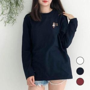 [셀러허브_여성트랜드패션]여성 봄 가을 얇은 라운드 긴팔 티셔츠