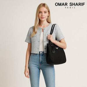 [오마샤리프] 소가죽 트림 여성 숄더백 겸 토트백 OS198