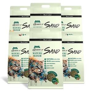 퀸오브샌드 블랙라벨 고양이모래 두부모래 말차 2.8kg x 6개