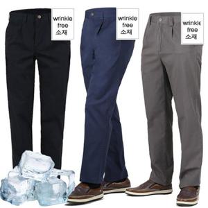 [리빌모아]여름 남성 링클프리 치노 바지 일자 면바지 HW-PTS-246-블랙