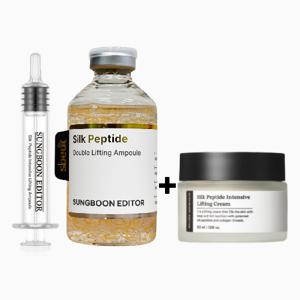 성분에디터 실크 펩타이드 2중 녹는실 더블 리프팅 특대용량 앰플 60ml+크림 50ml